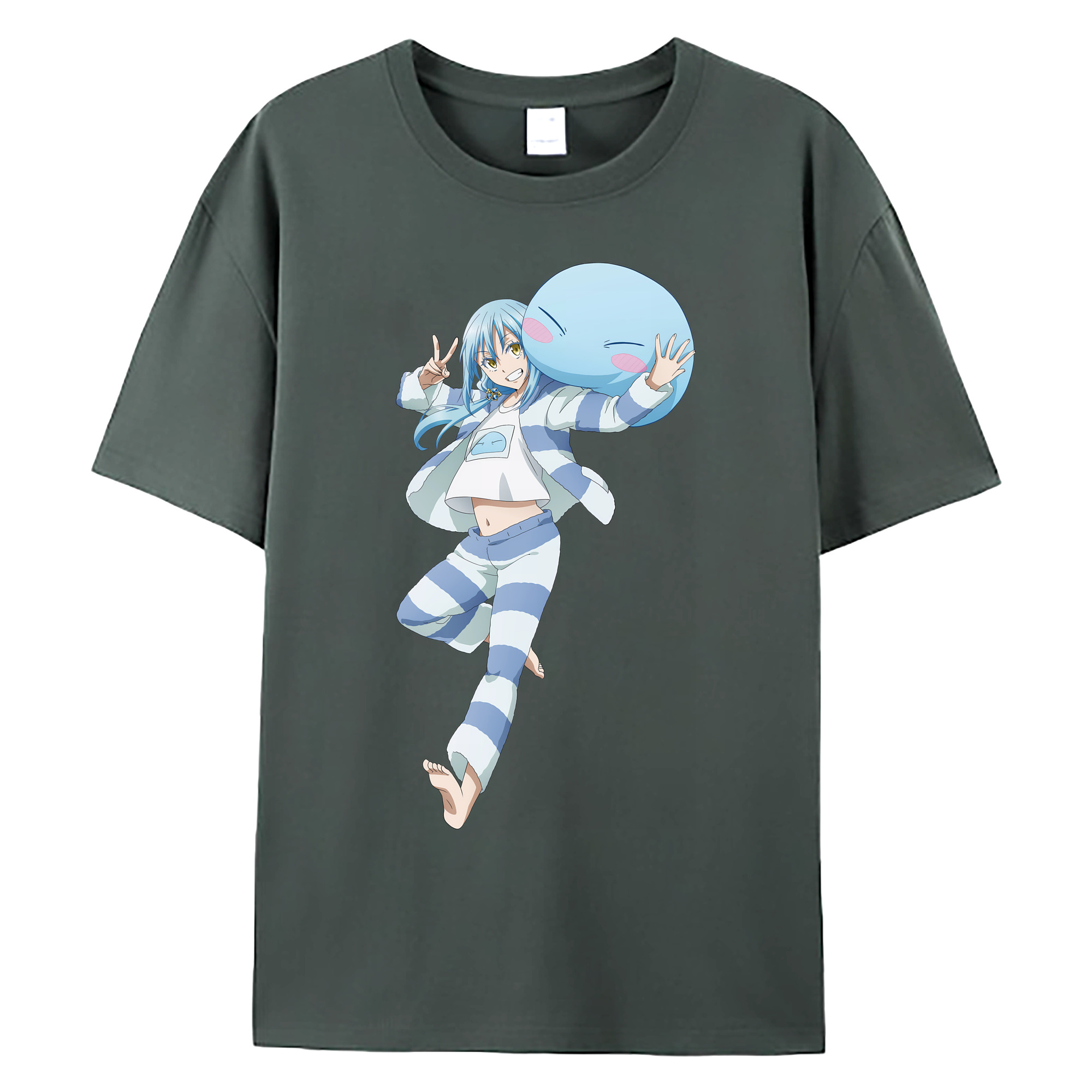 （画像用） 転スラ Regarding Reincarnated to Slime 綿100％ メンズ半袖Tシャツ｜肌触りやわらか＆通気性